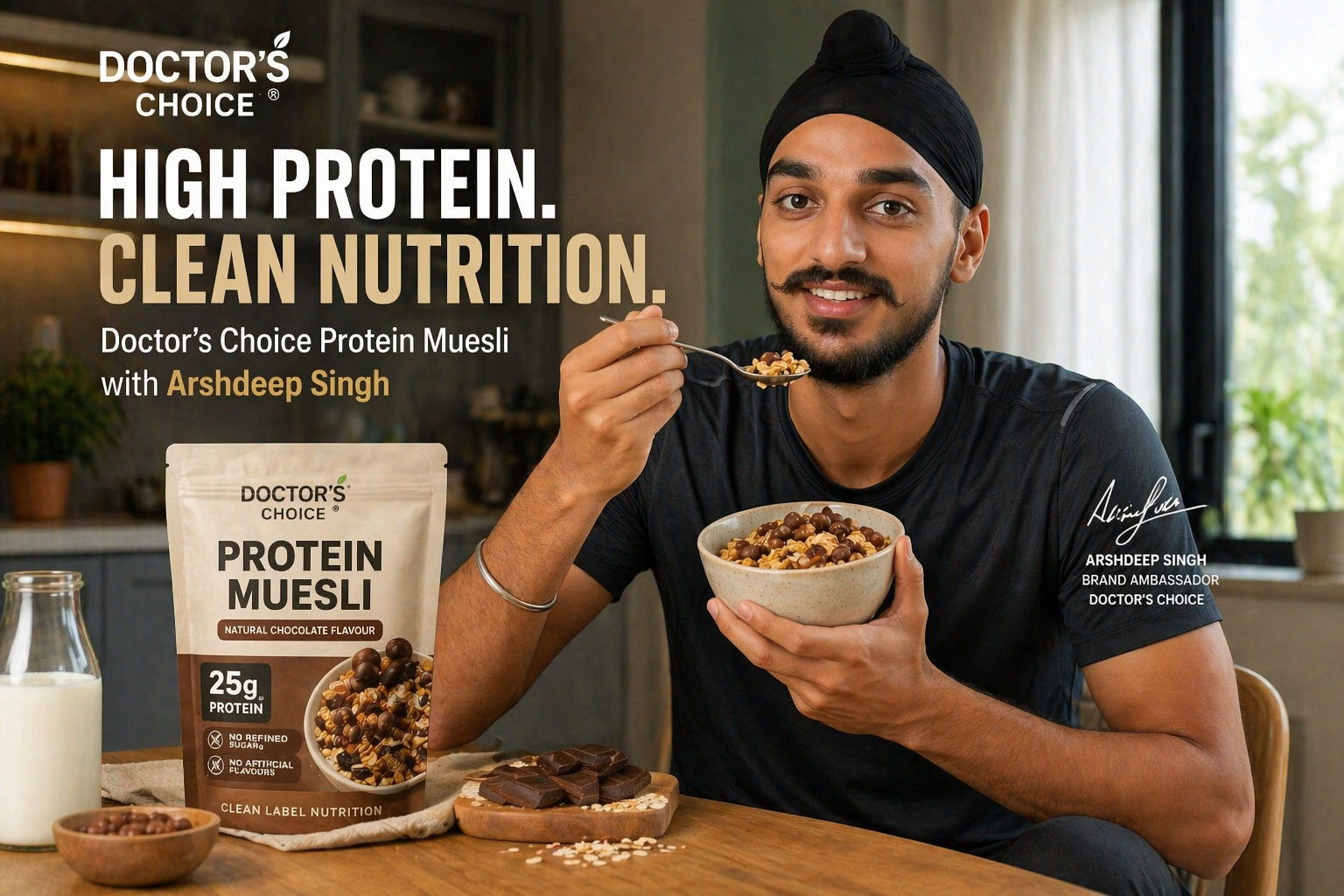 Doctor’s Choice Launches Protein Muesli, Signs Arshdeep Singh as Brand Ambassador