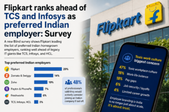Flipkart Ranks Ahead of TCS and Infosys as Preferred Indian Employer: Survey