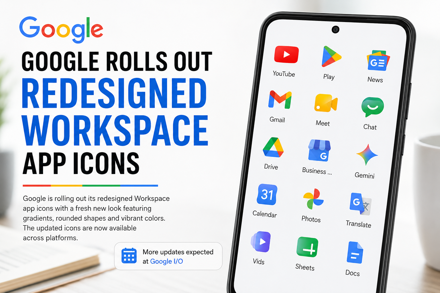 Google Rolls Out Redesigned Workspace App Icons Ahead of Google I/O