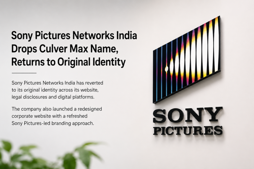 Sony Pictures Networks India Drops Culver Max Entertainment Name, Returns to Original Identity