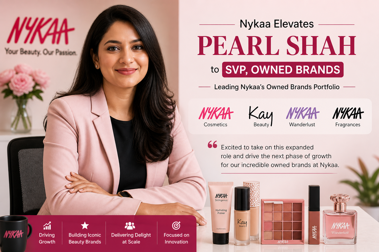 Nykaa Elevates Pearl Shah to SVP, Owned Brands