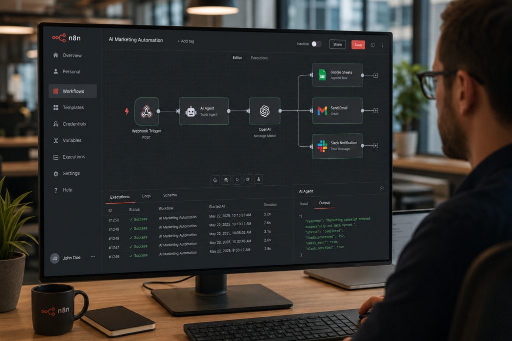 AI automation workflow in n8n