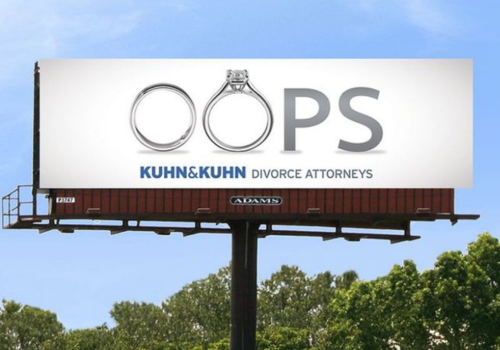 Simple bold divorce lawyer billboard with a single emotional line and clear call to action